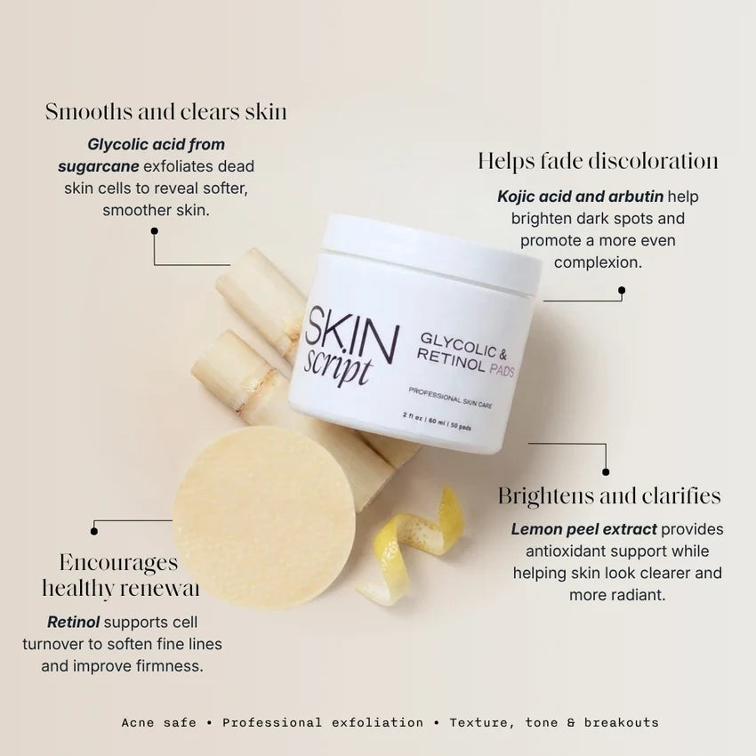 Skin Script Glycolic & Retinol Pads