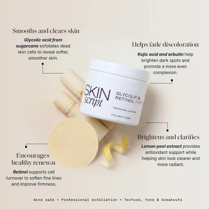 Skin Script Glycolic & Retinol Pads
